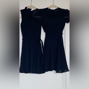 Sisters match size 6 and 7 Ralph Lauren navy blue dress one mark can come out